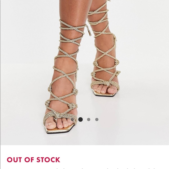 ASOS Gold Knotted Heels *worn once* - Picture 2 of 3